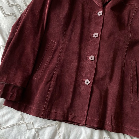 vintage danier suede burgundy lightweight jacket - Picture 7 of 11